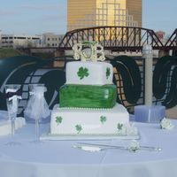 Irish Wedding Cake fondant painted with airbrush color thinned with vodka
