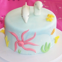 Dolphin Cake My grandson seen shelie cake and asked me to make it for his girlfriends Birthdaybecause she laughs like a dolphin.