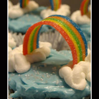 Rainbow Cupcake Rainbow cupcake using Airheads Extreme candy. I saw some like this on the web a while back, but I can't remember the original caker,...