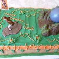 Indiana Jones Cake This is the second cake we made for a birthday.The first one crashed!