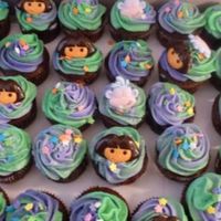 Dora The Explorer Cupcakes! We made 36 cupcakes and a cake for a birthday party a few weeks ago.