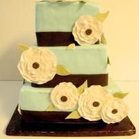 Celebrate Cake Made "fabric" rosettes for this 40th birthday celebration cake
