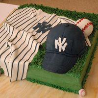 Ny Yankees Grooms Cake This was my first attempt at a baseball hat, baseball, and jersey. I have some room for improvement. I know what do do for my next hat. The...