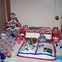 All 10Th Bday Cakes 2 cakes and cupcakes for my daughter's 10th bday. American Girl Theme with the book cake decorated with items that represent the...