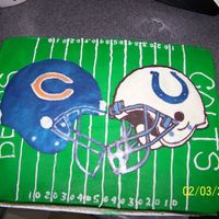 Superbowl Cake I made this cake for the superbowl. Helmets made out of candy melts.