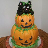 Halloween Birthday Cake Top pumpkin is apple cider spice cake with apple cinnamon bc, top half of large pumpkin is dark chocolate cake and bottom half is vanilla...