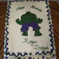 Incredible Hulk Birthday Cake My first FBCT, it turned out great. Dark chocolate cake with white chocolate BC. TFL
