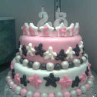 Stars This cake is made with MMF and buttercream. I had some trouble with the buttercream stars melting before I could finish (it was really hot...