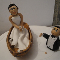 Fishing For The Groom This topper is for a wedding cake. The bride is supposed to be fishing her groom out of the lake. The lake is supposed to be the cake (...