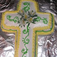 Easter, Christening, Communion I used the cross pan, bought the lilly's and used a 3 tip to draw on the side details. This cake can be used for any religious holiday...