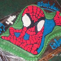 Spiderman I used the spiderman character cake. I iced the sides and star tipped the top. This was alot of fun but getting that red and black was a...