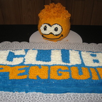 Club Penguin Cake Chocolate cake with BC frosting