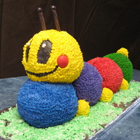 Caterpillar Vanilla and chocolate cake with BC frosting