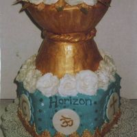 Unitarian Chalice Cake Made for my church new members dinner. Unitarian symbols on the sides and lots of buttercream roses. MMF.