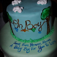 Baby Shower My version of cake done by Amylou and others like it here on cake central. The top is pound cake and bottom is chocolate mud cake. All...