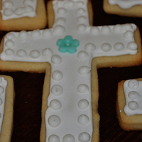 Christening Cookies butter cookies with royal icing and fondant accent