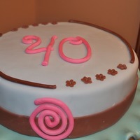 40Th Birthday Made this cake for a friend's birthday. Chocolate Mud cake covered with ganache and then fondant. This is my first attempt at...