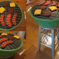 Grill Life size to feed 180, "grilled" sugar cookies. I bought a stool from a Boscov's going out of business that was liquidating...