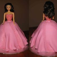 Doll With Pink Dress My whoooole kitchen is covered in sugar! But thats ok because I had fun making this one =]