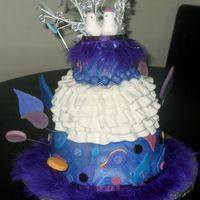 Purple Rain Bachelorette Party The bride loves Prince. So I did marbleized MMF; paisley; white ruffles like his shirt and doves on top. One dove is wearing a raspberry...