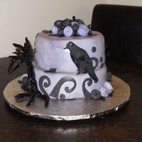 Spooky Birthday Cake For an adult birthday with a haunted theme.
