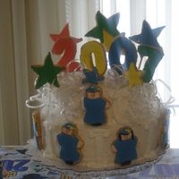College Graduation This is for my sister when she graduated college (took her six years). The people and numbers are RI covered sugar cookies the cake is...