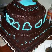 Birthday Cake For Sir Jeremy Lim 3-tiered chocolate cake with different kinds of nuts, marshmallows, and chocolate filling. Covered in Chocolate ganache with buttercream...