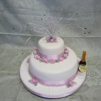 18Th Pink Roses And Silver Leaves This cake can be used for any occasion by just changing the spray. It was designed by my daughters friend and myself together for her 18th...