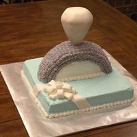 Diamond Ring With Box I decorated this cake with buttercream and sculpted a rice crispie treat into a diamond that I covered in fondant and brushed with a pearl...