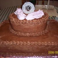 Courtney's Ballet Slippers This is a all chocolate cake with hand made ballet slippers made out of fondant.