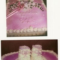 Baby Booties This is a baby shower cake with baby booties made out of marshmellows and buttercream icing to resemble knitting. Air brushing was done on...