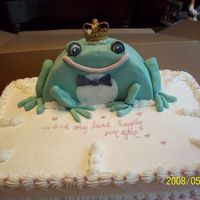 My Prince Has Come This is a engagement cake. The theme was that the girl had meet her prince. This was my second time covering a cake with fondant. The frog...
