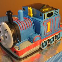 Thomas The Tank Engine all bc with fondant accents. Thomas features were purchased as a kit