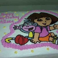 Dora My first buttercream transfer.