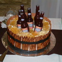 Need A Six Pack? Sugar beer bottles and cake.