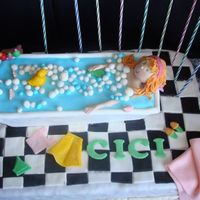Bubbles Bath - My Birthday Cake Hello! I just turned 9 years old, and this is the cake I decorated for my birthday party.My mum covered the cake with MMF and I did the...