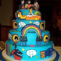 Beatles Birthday Cake I made this Beatles birthday cake for my sons 21st birthday. It was the 1st stacked cake I've ever made (I'm a newbie, just...