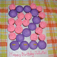 Two Year Cupcake Arrangement Funny thing about this one - I was so out of head at the party that I put 3 candles on the cupcakes and even took this picture before my...