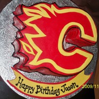 Hockey Birthday Birthday cake for Calgary Flames fan.