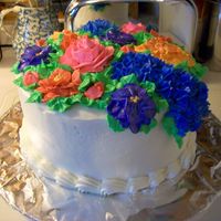 Floral Cake chocolate cake with oreo cream filling and white chocolate buttercream. I piped the flowers right on the cake and got inspirations from...