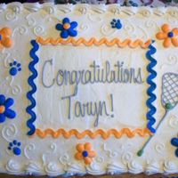 Graduation Cake chocolate/yellow sheet cake for HS Graduation.