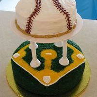 Baseball Theme This is a picture of the cake I made for a good friends baby shower. Obviously there was a sports theme.