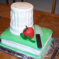 Culinary Teacher Cake This cake was for my brothers' b-day who is a master chef and a culinary professor. I tried to incorporate both professions.White...