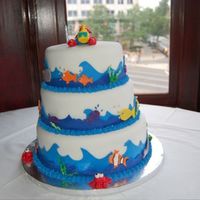 Underwater Cake Scuba diver cake for birthday. fondant