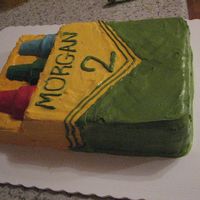 Morgans Crayon Box One of my first cake made for a friends daughter. Covered in BC. "crayon" tips are ice cream cones dipped in candy melts. Thank...