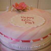 Pats 60Th Chocolate cake, White Ganache, Rolled fondant.