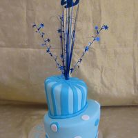 Topsy Turvey Rich chocolate cake, with butter cream icing and fondant.