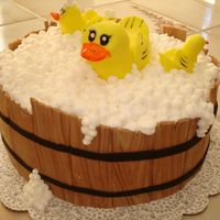 Ducks In A Tub Ever since seeing this type I've wanted to try one! Fondant duckies and tub, and buttercream bubbles. Thanks for looking!
