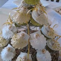 Gold And White Baby Shower Cupcakes Baby Shower cupcakes for a white and gold themed baby shower. Choc mud cake with fondant decorations. So fun to make. Thanks to ValH for...