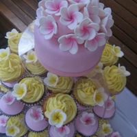 Frangipani Wedding Cupcakes Frangipani toppers on cupcakes with buttercream and fondant icing. Mudcake and Honey cakes.